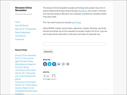 Top China Blogs: Sinocism